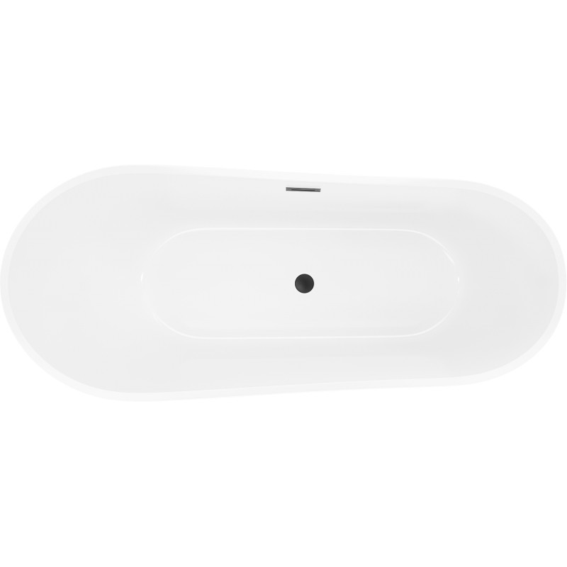 Mexen Dora freistehende Badewanne 150 x 75 cm, weiß, schwarze Überlaufrinne - 52071507500-70