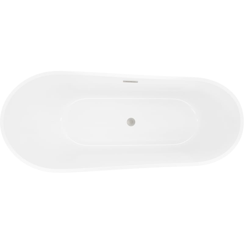 Mexen Dora freistehende Badewanne 150 x 75 cm, weiß, Überlauf gebürstetes Nickel - 52071507500-97