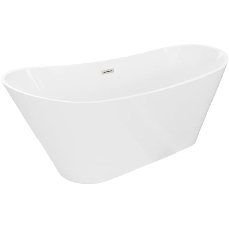 Mexen Dora freistehende Badewanne 150 x 75 cm, weiß, Überlauf gebürstetes Nickel - 52071507500-97