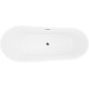 Mexen Dora freistehende Badewanne 150 x 75 cm, weiß/schwarz, Überlauf chrom - 52071507575-01