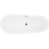 Mexen Dora freistehende Badewanne 150 x 75 cm, weiß/schwarz, Überlauf schwarz - 52071507575-70