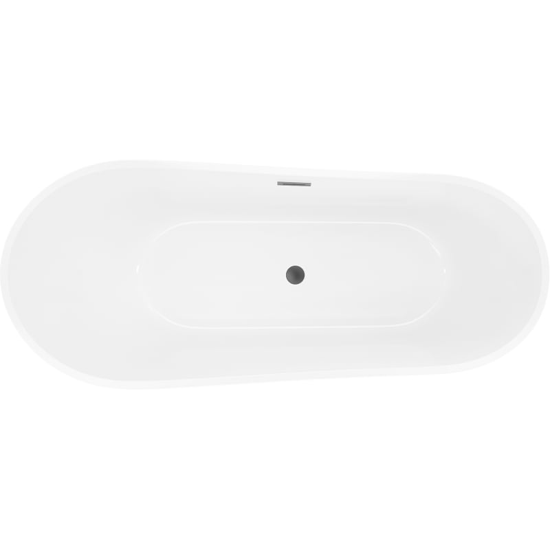 Mexen Dora freistehende Badewanne 150 x 75 cm, weiß/schwarz, Überlauf Gun Metal - 52071507575-95