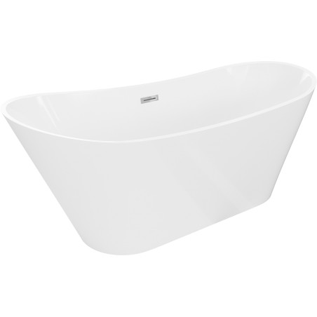 Mexen Dora freistehende Badewanne 160 x 75 cm, weiß, Überlauf Chrom - 52071607500-01