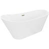 Mexen Dora freistehende Badewanne 160 x 75 cm, weiß, Überlauf gold - 52071607500-50