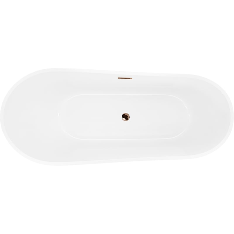 Mexen Dora freistehende Badewanne 160 x 75 cm, weiß, Überlauf Roségold - 52071607500-60