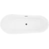 Mexen Dora freistehende Badewanne 160 x 75 cm, weiß, Überlauf gun gray gebürstet - 52071607500-66
