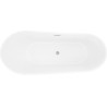Mexen Dora freistehende Badewanne 160 x 75 cm, weiß, Überlauf gebürsteter Nickel - 52071607500-97