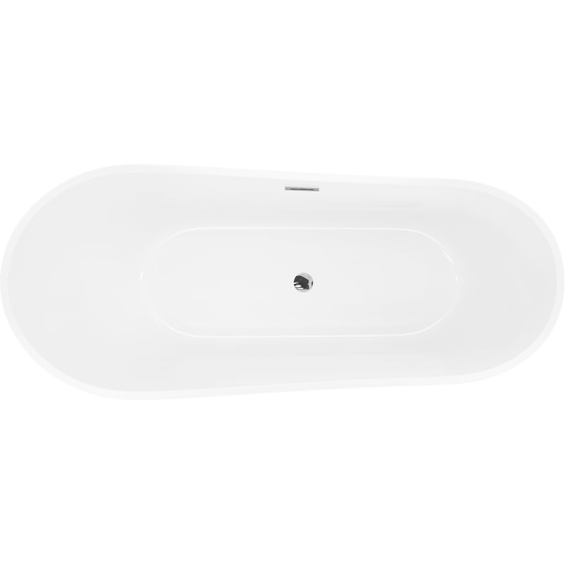 Mexen Dora freistehende Wanne 160 x 75 cm, weiß/schwarz, Überlauf chrom - 52071607575-01