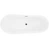 Mexen Dora freistehende Badewanne 160 x 75 cm, weiß/schwarz, Überlauf Roségold - 52071607575-60