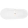 Mexen Dora freistehende Badewanne 160 x 75 cm, weiß/schwarz, Überlauf gebürstetes Kupfer - 52071607575-65