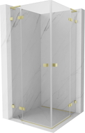Mexen Lunar L Duo Duschkabine 90 x 90 cm, transparent, gebürstet gold - 834L-090L-090P-55-00