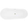 Mexen Dora freistehende Badewanne 170 x 75 cm, weiß, Überlauf gebürstetes Gold - 52071707500-55