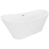 Mexen Dora freistehende Badewanne 170 x 75 cm, weiß, Überlauf gebürstetes Gold - 52071707500-55