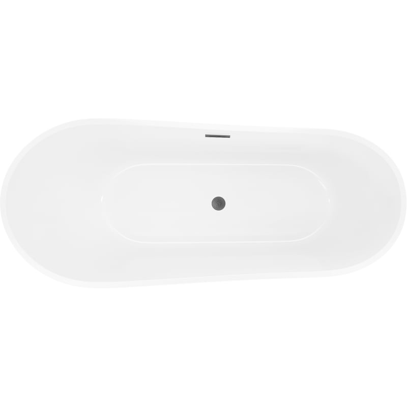 Mexen Dora freistehende Badewanne 170 x 75 cm, weiß, Überlauf gun gray gebürstet - 52071707500-66