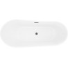 Mexen Dora freistehende Badewanne 170 x 75 cm, weiß, Überlauf gun gray gebürstet - 52071707500-66