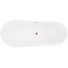 Mexen Dora freistehende Badewanne 170 x 75 cm, Weiß/Schwarz, Überlauf gebürstetes Kupfer - 52071707575-65