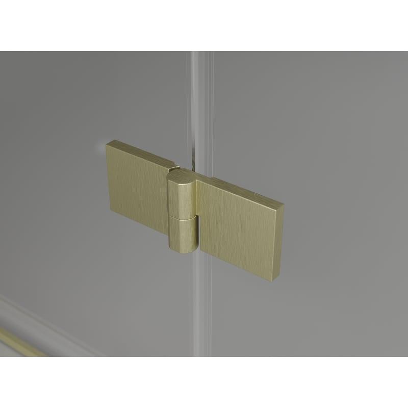 Mexen Lunar L Duo Duschkabine links öffnend 100 x 75 cm, transparent, gebürstetes Gold - 834L-100L-075P-55-00