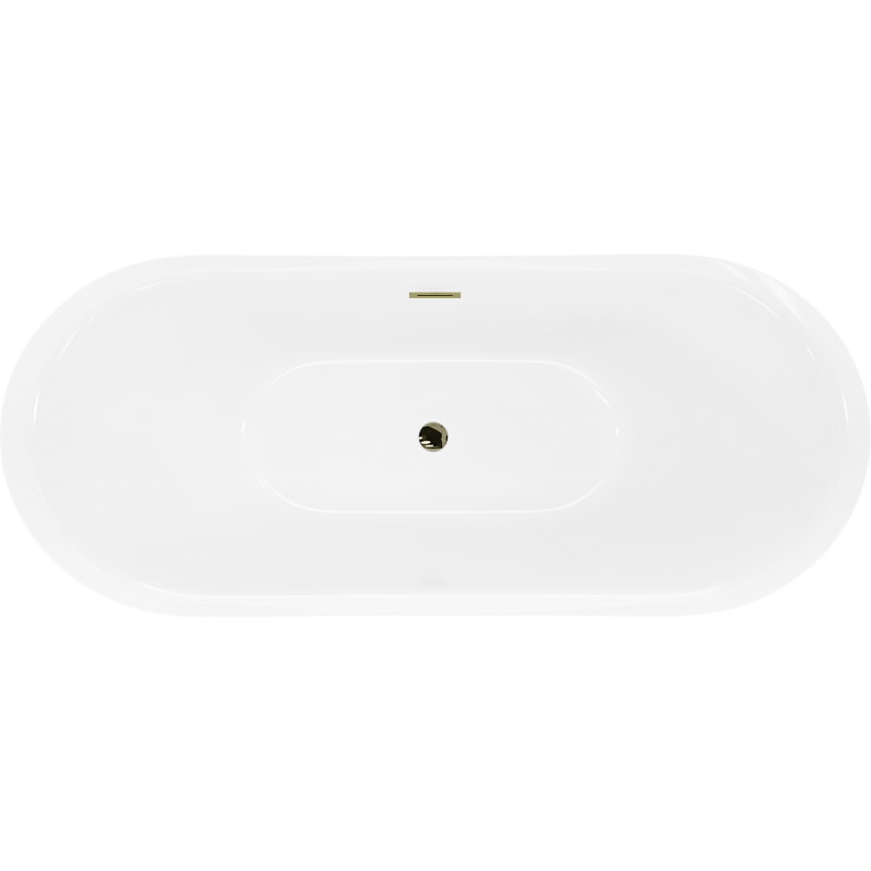Mexen Lotos freistehende Badewanne 140 x 75 cm, weiß, goldener Überlauf - 52051407700-50