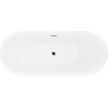 Mexen Lotos freistehende Badewanne 140 x 75 cm, weiß, goldener Überlauf - 52051407700-50