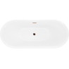 Mexen Lotos freistehende Badewanne 140 x 75 cm, weiß, Überlauf Roségold - 52051407700-60