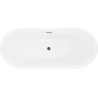 Mexen Lotos Freistehende Badewanne 140 x 75 cm, weiß, Gun Metal Überlauf - 52051407700-95