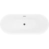 Mexen Lotos freistehende Badewanne 140 x 75 cm, weiß, schwarzer Überlauf - 52051407700-70