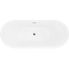 Mexen Lotos freistehende Badewanne 150 x 75 cm, weiß, Überlauf chrom - 52051507700-01