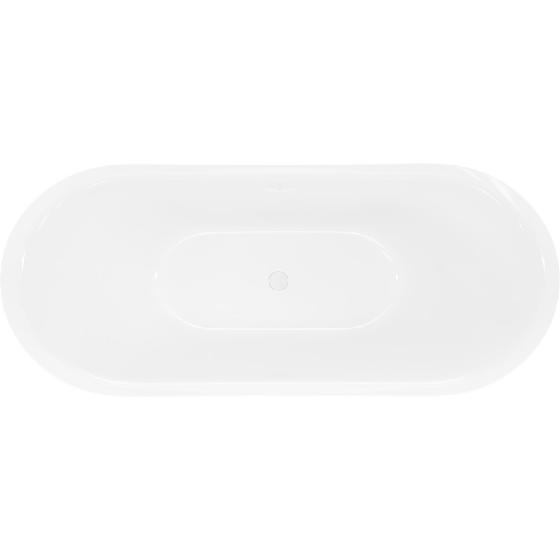 Mexen Lotos freistehende Badewanne 150 x 75 cm, weiß, weißer Überlauf - 52051507700-20