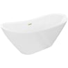 Mexen Lotos freistehende Badewanne 150 x 75 cm, weiß, Überlauf gold gebürstet - 52051507700-55