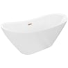 Mexen Lotos freistehende Badewanne 150 x 75 cm, weiß, Überlauf Roségold - 52051507700-60