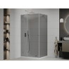 Mexen Roma Schiebedusche 110 x 70 cm, Graphit, Chrom + Duschwanne Flat, Weiß - 854-110-070-01-40-4010