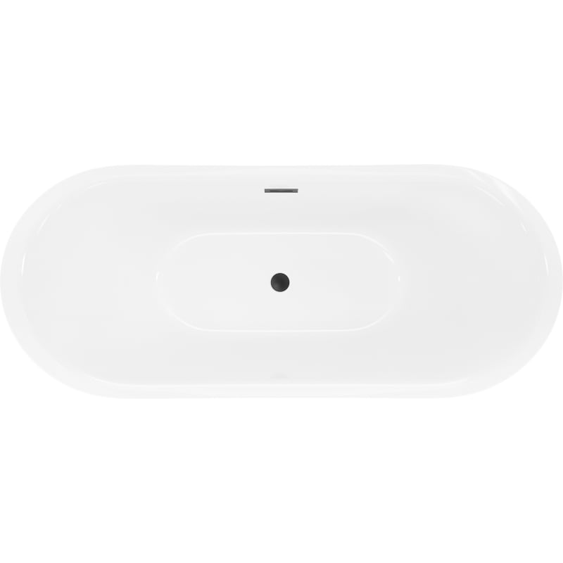 Mexen Lotos freistehende Badewanne 150 x 75 cm, weiß, schwarzer Überlauf - 52051507700-70
