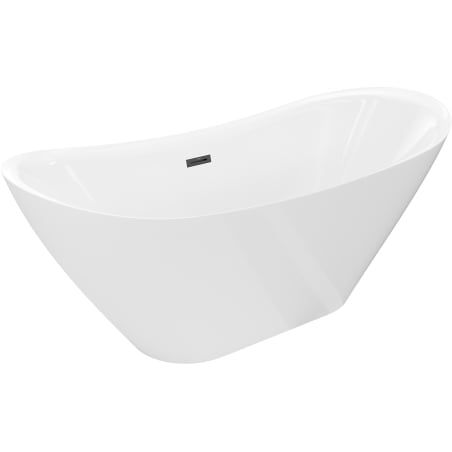 Mexen Lotos freistehende Badewanne 150 x 75 cm, weiß, schwarzer Überlauf - 52051507700-70