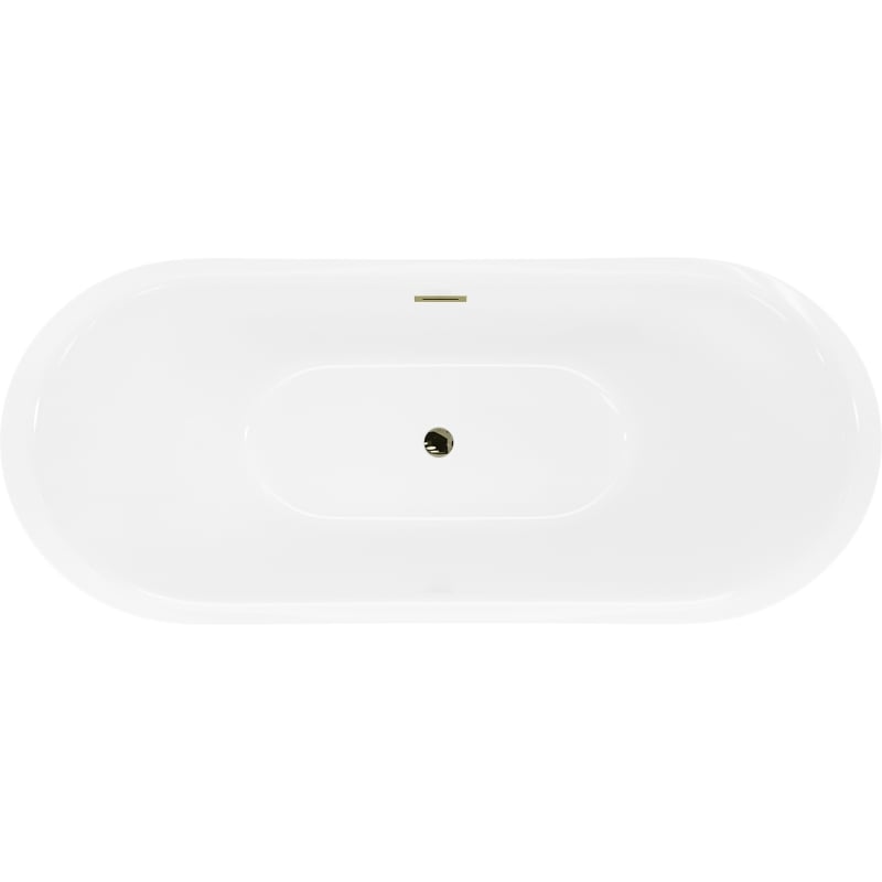 Mexen Lotos freistehende Badewanne 150 x 75 cm, weiß/schwarz, goldener Überlauf - 52051507775-50