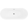Mexen Lotos freistehende Badewanne 150 x 75 cm, weiß/schwarz, goldener Überlauf - 52051507775-50