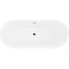 Mexen Lotos freistehende Badewanne 150 x 75 cm, weiß/schwarz, Überlauf Roségold - 52051507775-60