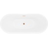 Mexen Lotos freistehende Badewanne 150 x 75 cm, weiß/schwarz, Überlauf gebürstetes Kupfer - 52051507775-65