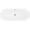 Mexen Lotos freistehende Badewanne 150 x 75 cm, weiß/schwarz, schwarzer Überlauf - 52051507775-70