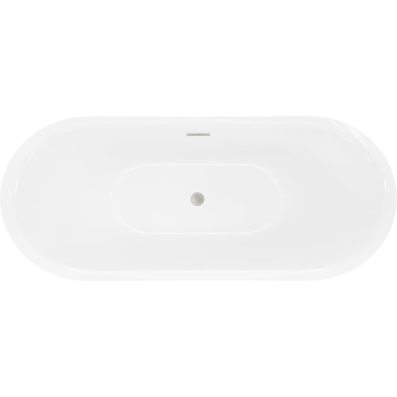 Mexen Lotos freistehende Badewanne 150 x 75 cm, weiß/schwarz, Überlauf gebürsteter Nickel - 52051507775-97