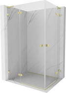 Mexen Lunar L Duo Duschkabine, Schwingtür links 120 x 90 cm, transparent, gebürstetes Gold - 834L-120L-090P-55-00