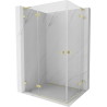 Mexen Lunar L Duo Duschkabine klappbar links 120 x 110 cm, transparent, gebürstetes Gold - 834L-120L-110P-55-00