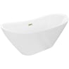 Mexen Lotos freistehende Badewanne 160 x 75 cm, weiß, Überlauf gold - 52051607700-50