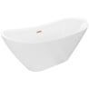 Mexen Lotos freistehende Badewanne 160 x 75 cm, weiß, Überlauf gebürstetes Kupfer - 52051607700-65