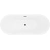 Mexen Lotos freistehende Badewanne 160 x 75 cm, weiß, Überlauf Gun Metal - 52051607700-95