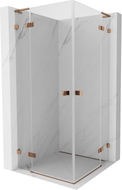 Mexen Lunar L Duo Duschkabine schwenkbar 95 x 95 cm, transparent, Roségold - 834L-095L-095P-60-00