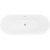 Mexen Lotos freistehende Badewanne 160 x 75 cm, weiß/schwarz, Überlauf gold gebürstet - 52051607775-55