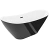 Mexen Lotos freistehende Badewanne 160 x 75 cm, weiß/schwarz, schwarzer Überlauf - 52051607775-70