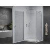 Mexen Pretoria Schwenkbare Duschkabine 100 x 80 cm, transparent, Chrom + Duschwanne Flat - 852-100-080-01-00-4010