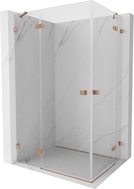 Mexen Lunar Duo Duschkabine schwenkbar links 100 x 90 cm, transparent, gebürstetes Kupfer - 834-100L-090P-65-00