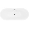 Mexen Lotos freistehende Badewanne 170 x 75 cm, weiß, Überlauf Gun Gray gebürstet - 52051707700-66